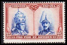 1928. ESPANA. Pius XI & Alfons XIII, 25 Ctos, Never Hinged. (Michel 399) - JF545002 - Nuovi