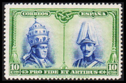 1928. ESPANA. Pius XI & Alfons XIII, 10 Ctos, Hinged. (Michel 397) - JF545009 - Nuovi