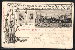 AK Wörishofen, Turnfest 1900, Bad-Hotel Fidel Kreuzer / Festplatz, Turner-Portraits  - Other & Unclassified