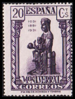 1931. ESPANA. Montserrat 20 CTS, Perf 14 Hinged. (Michel 603B) - JF545051 - Nuovi