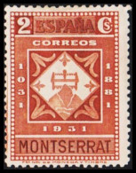 1931. ESPANA. Montserrat 2 CTS, Perf 11 1/4 Hinged. Fold.  (Michel 599A) - JF545053 - Neufs