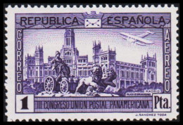 1931. ESPANA. III CONGRESO UNION POSTAL PANAMERICANA, CORREO AEREO. 1 PTA, Hinged. (Michel 596) - JF545057 - Nuovi