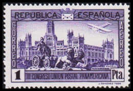 1931. ESPANA. III CONGRESO UNION POSTAL PANAMERICANA, CORREO AEREO. 1 PTA, Hinged. (Michel 596) - JF545057 - Neufs