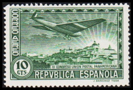 1931. ESPANA. III CONGRESO UNION POSTAL PANAMERICANA, CORREO AEREO. 10 Cts, Hinged. (Michel 593) - JF545065 - Neufs