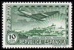 1931. ESPANA. III CONGRESO UNION POSTAL PANAMERICANA, CORREO AEREO. 10 Cts, Hinged. (Michel 593) - JF545067 - Neufs