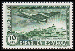 1931. ESPANA. III CONGRESO UNION POSTAL PANAMERICANA, CORREO AEREO. 10 Cts, Hinged. (Michel 593) - JF545068 - Neufs