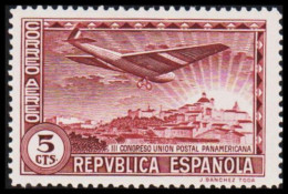 1931. ESPANA. III CONGRESO UNION POSTAL PANAMERICANA, CORREO AEREO. 5 Cts, Hinged. (Michel 592) - JF545071 - Neufs