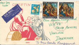 New Zealand FDC 16-10-1961 Christmas Stamps With Cachet - FDC