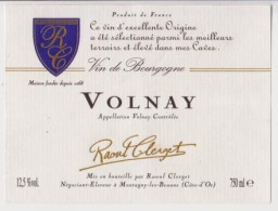 Étiquette Neuve " VOLNAY " Raoul Clerget Beaune (1261)_ev119 - Bourgogne