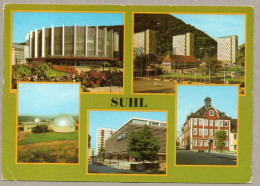 029#  BRD - 6 Color- AK: Suhl - Waffenmuseum, Rathaus, Warenhaus, Interhotel (alle Karten Im Bild) - Suhl