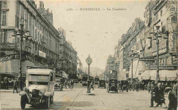 13 - Marseille - La Cannebière - Animée - Automobiles - CPA - Etat Pli Visible - Voir Scans Recto-Verso - Canebière, Centre Ville