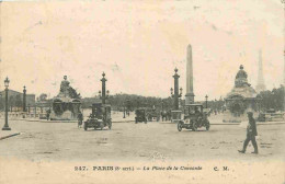 75 - Paris - Place De La Concorde - Animée - Automobiles - Correspondance - CPA - Voir Scans Recto-Verso - Piazze