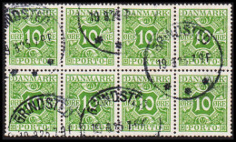 1928. Postage Due. Porto. 10 Øre Gren In 8block Cancelled GRIDSTED 19.8.25. (Michel P13) - JF545133 - Impuestos