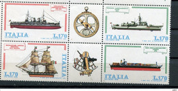 1978 -  ITALIA REPUBBLICA  - COSTRUZIONI NAVALI ITALIANE    -  FOGLIETTO SERIE COMPLETA  DI  4  VALORI -   NUOVI - 1971-80: Neufs