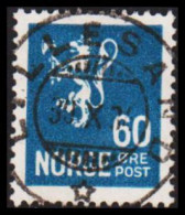 1927. NORGE. New Liontype. 60 øre Preussian Blue. LUXUS Cancel LILLESTRAND 30 X 34. (Michel 132) - JF545157 - Gebraucht