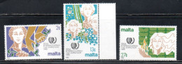 MALTA 1985 INTERNATIONAL YOUTH YEAR ANNO INTERNAZIONALE DELLA GIOVENTÙ COMPLETE SET SERIE COMPLETA MNH - Malta