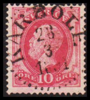 KÅRBÖLE 28 3 1891. LUXUS Cancel On 1886. Oscar II. Post Horn On Back. 10 öre Rose. (Michel 38) - JF545186 - Usati