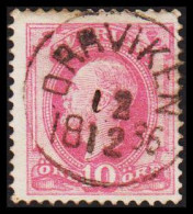 ORRVIKEN 12 12 1886 1886. LUXUS Cancel On 1886. 1 Is Written By Hand, Very Unusual. Oscar II. ... (Michel 38) - JF545187 - Used Stamps