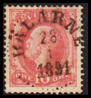 KÄLARNE 28 1 1891. LUXUS Cancel On 1886. Oscar II. Post Horn On Back. 10 öre Rose. (Michel 38) - JF545189 - Usati