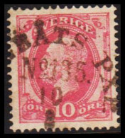 ÅNGBÅTS PXP No 135 10 8 . LUXUS Cancel On 1886. Oscar II. Post Horn On Back. 10 öre Rose. Very... (Michel 38) - JF545190 - Used Stamps