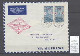 Dahomey - 1er Vol Cote Occidentale Afrique Vers La France -1937 - Briefe U. Dokumente