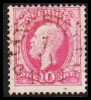 TRÅNGSVIKEN 7 11 1888. LUXUS Cancel On 1886. Oscar II. Post Horn On Back. 10 öre Rose. (Michel 38) - JF545193 - Gebruikt