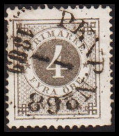 1886. Circle Type. Perf. 13. Posthorn On Back. 4 öre Grey. With FINE Cancel PKXP No 68 1 1 188... (Michel 31) - JF545203 - Oblitérés