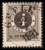 1886. Circle Type. Perf. 13. Posthorn On Back. 4 öre Grey. With FINE Cancel GEFLE 30 7 1891.  (Michel 31) - JF545205 - Oblitérés