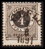 1886. Circle Type. Perf. 13. Posthorn On Back. 4 öre Grey. With LUXUS Cancel GEFLE 3 8 1891. (Michel 31) - JF545209 - Gebraucht