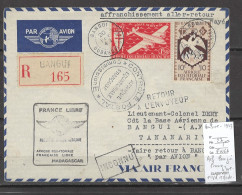 AEF - Bangui - France Libre FFL - 1er Vol Vers Madagascar - 1943 - Censure - Storia Postale