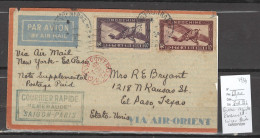 Indochine - Courrier Rapide Emeraude - 1934 - Pour Bangkok - Air Orient - Cartas & Documentos