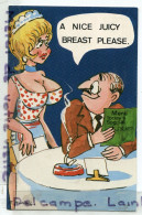 - 2 Cards Humour Anglais Grivois, A NICE JUICY BREAST, Parlour Game, Signée C Murdoch,  Non écrite, TTBE, Scans. - Humour