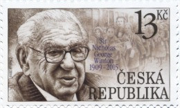 Czech Rep. / Stamps (2015) 0860: Sir Nicholas Winton (1909-2015) Prague Railway Station, Children; Painter: Zd. Netopil - Neufs