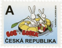 Czech Rep. / Stamps (2015) 0847: Bob & Bobek - Summer Stamp (floating In A Boat); Painter: Vladimir Jiranek (1938-2012) - Unused Stamps