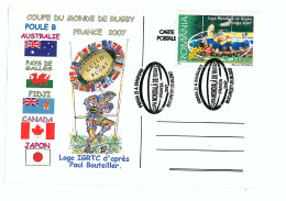 COV 75 - 5 RUGBY, Romania - Cover - Used - 2007 - Lettres & Documents
