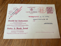 Belgique Carte Illustrée N°34M1 (NF) Musée Postal . Cachet D’Anvers - Postkarten 1934-1951