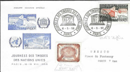 Envellope FRANCE N° 1178 Y & T + NATIONS UNIS N° 65 Y & T - 1950-1959