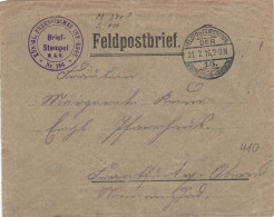 Königlich Preussisches Infanterie Regiment Nr. 186 Feldpostexpedition 15 1916 - Feldpostbrief - Feldpost (postage Free)