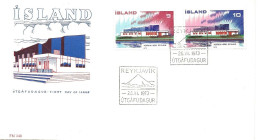 Iceland Island 1973 NORDEN : House Of The North, Reykjavik, MI 478-479  FDC - Cartas & Documentos