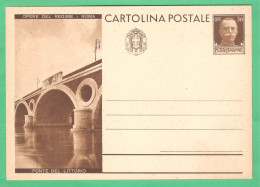 REGNO D'ITALIA 1932 CARTOLINA POSTALE VEIII OPERE DEL REGIME ROMA PONTE DEL LITTORIO 30 C Bruno (FILAGRANO C72-17) NUOVA - Stamped Stationery