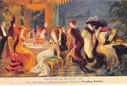 BELGIQUE - BRUXELLES - SAN26811 - Exposition 1910- Une Soirée Dans Un Restaurant Parisien (Fourrures Revillon Frères) - Universal Exhibitions