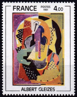 Timbre-poste Gommé Dentelé Neuf** Série Artistique ALBERT GLEIZES Composition - N° 2137 (Yvert Et Tellier) - France 1981 - Unused Stamps