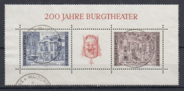 OSTERREICH 200 JAHRE BURGTHEATER 1976 - Blocs & Feuillets