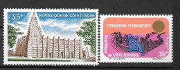 1974 - N° 367 à 368**MNH - Mosquée De Kong - Formation Permanente - Ivory Coast (1960-...)