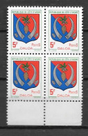 1973 - N° 347**MNH - Armoiries - Bloc De 4 - 3 - Ivoorkust (1960-...)