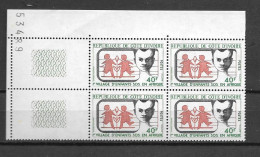 1973 - N° 349**MNH - Premier Village D'enfant SOS En Afrique - Bloc De 4 - 1 - Ivoorkust (1960-...)