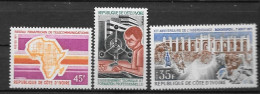 1971 - N° 319 à 321**MNH - Réseau Panafricain Des Télécommunications - Enseignement Technique 11 Ans Indépendance - Ivory Coast (1960-...)