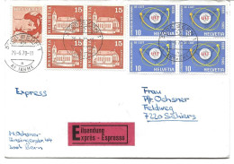 LETTRE PAR EXPRES - EILSENDUNG - 1970 AVEC 9 TIMBRES - Brieven En Documenten