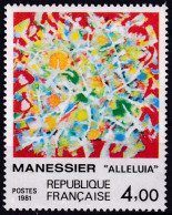 Timbre-Poste Gommé Dentelé Neuf** - Série Création Philatélique MANESSIER ALLELUIA - N° 2169 (Yvert) - France 1981 - Unused Stamps