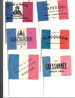 KB417 - LOT DRAPEAUX PUBLICITAIRES - CLAQUESIN - AFCHAIN - GRESSONNEE - MORVAN - CYCLES CLEMEN - Reclame